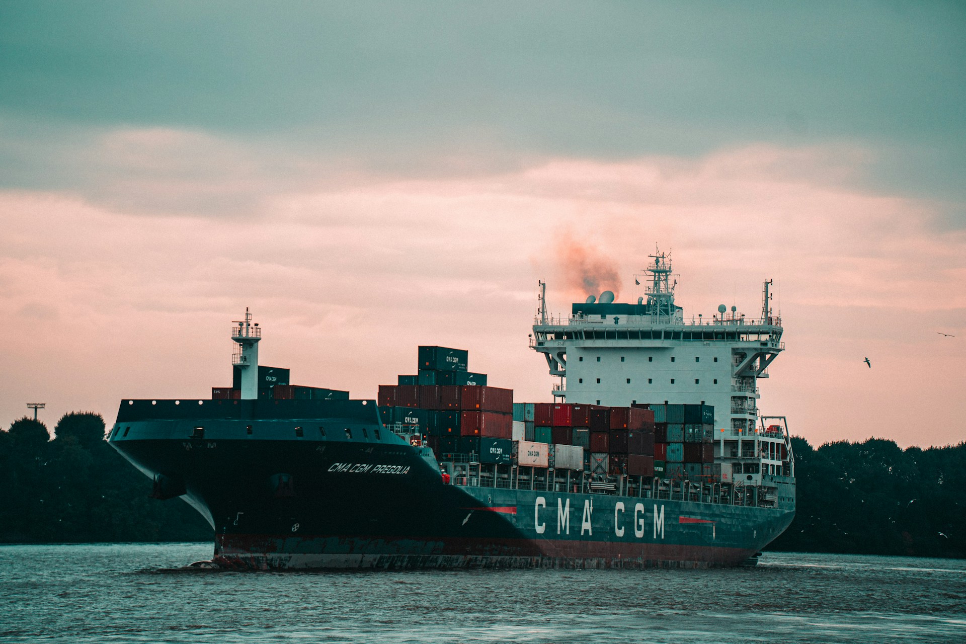 A CMA CGM container ship