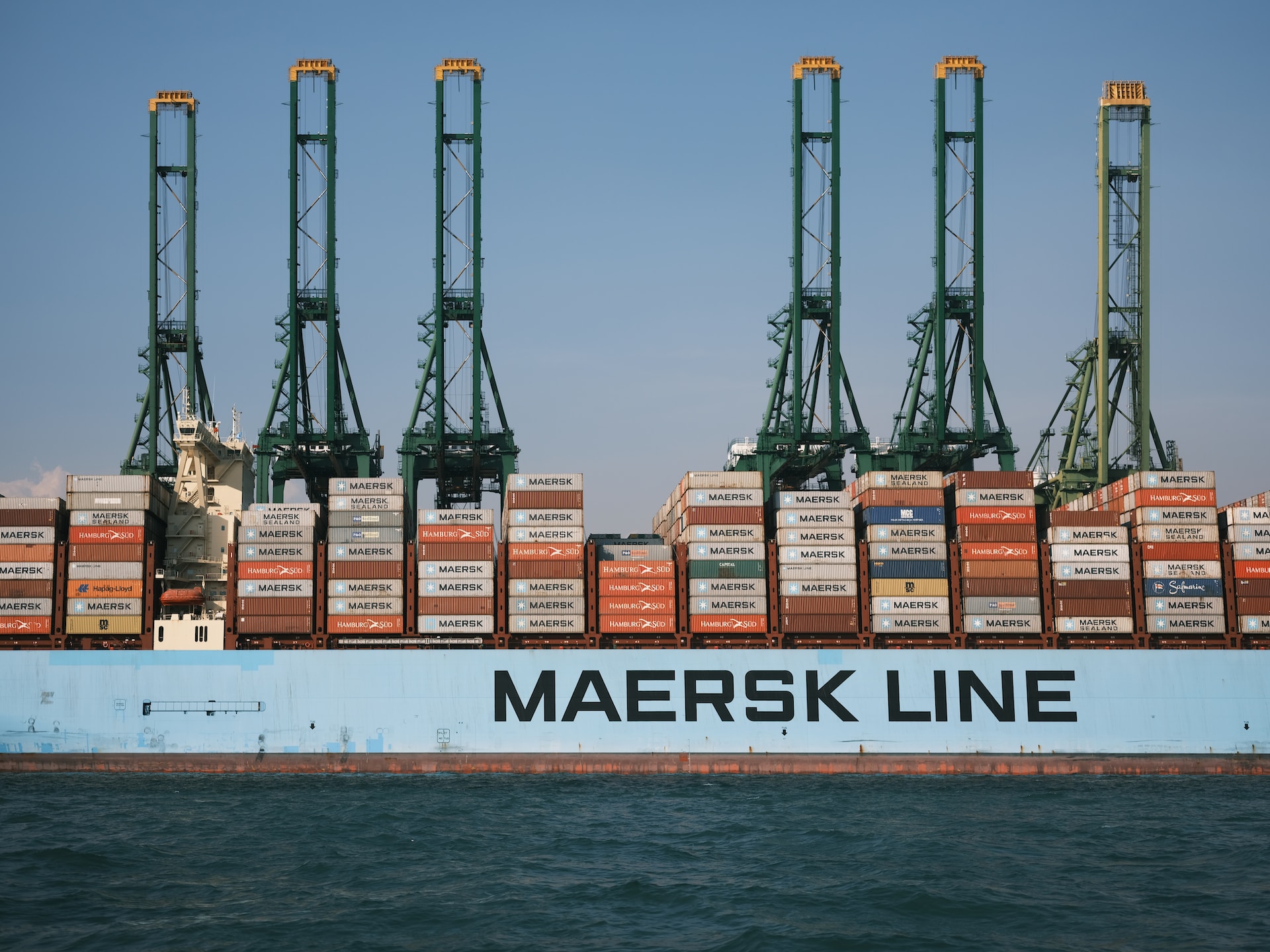 A Maersk container ship