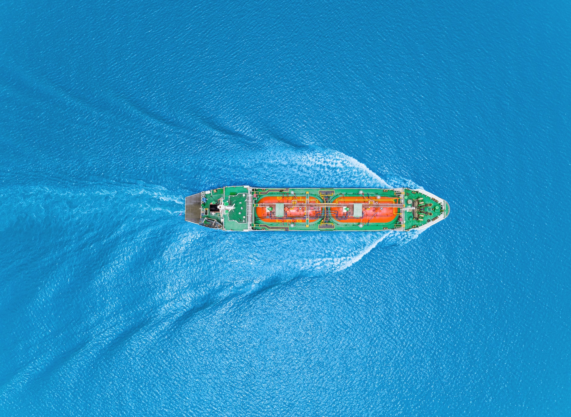Aerial view of an LNG carrier