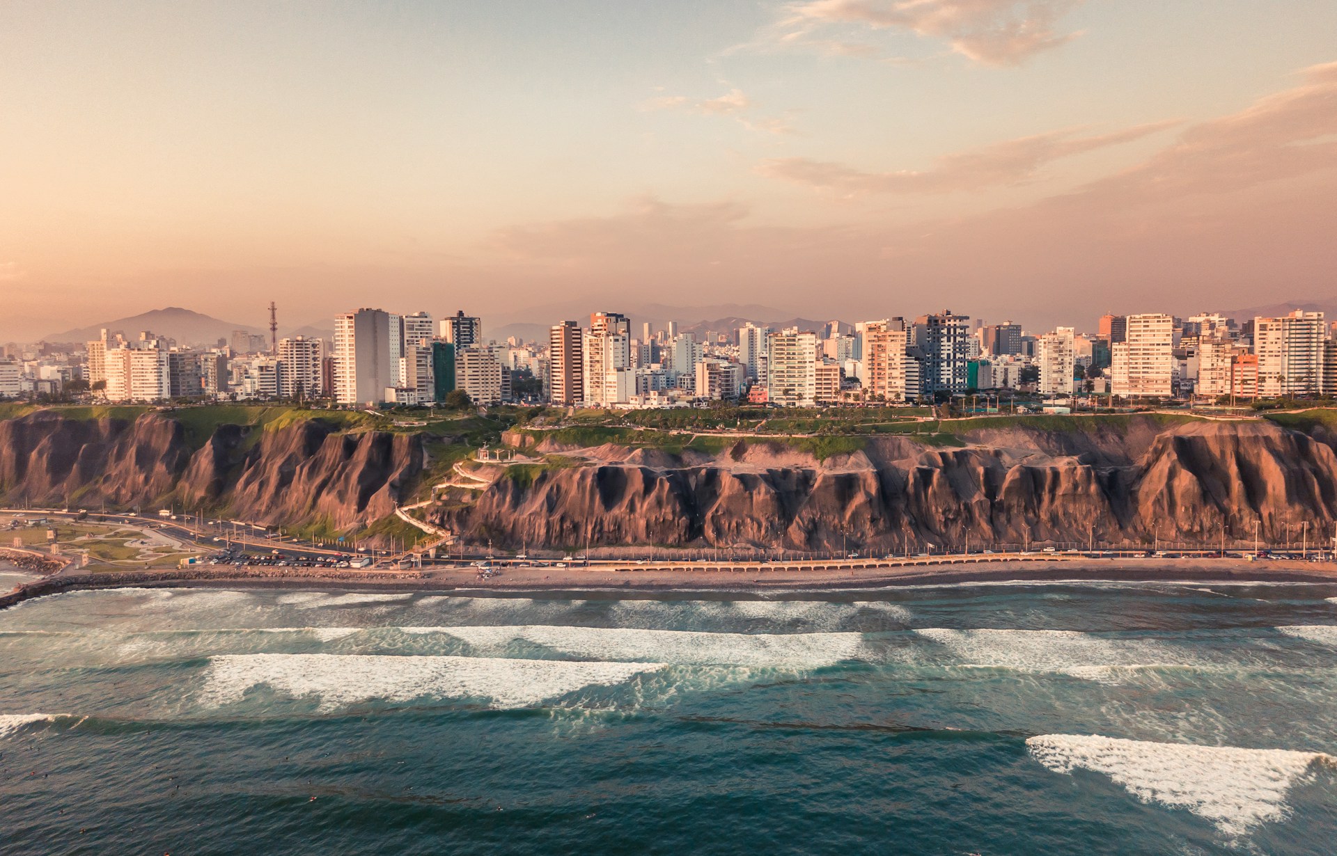 The Coastline of Peru at dusk