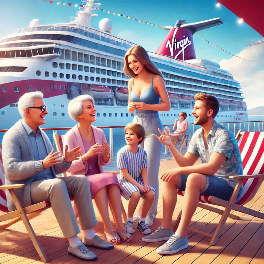 A family on a Virgin cruise ship