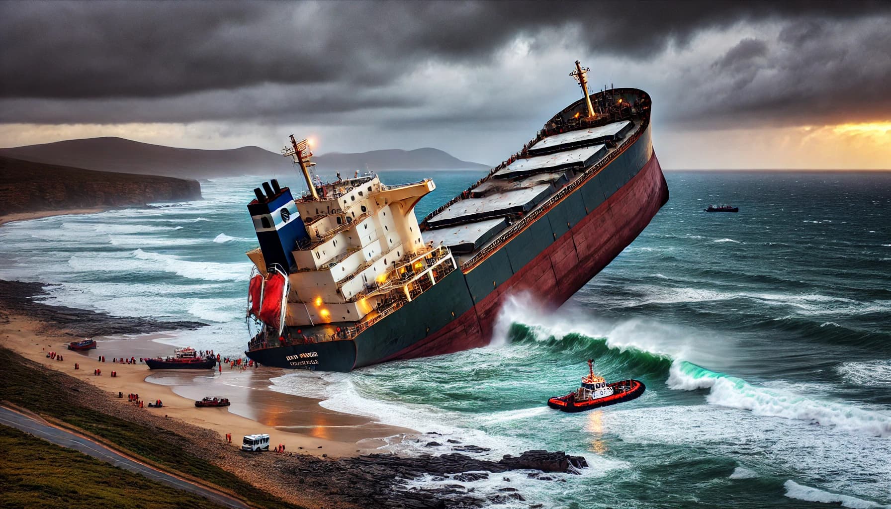 Listing Cargo Ship Now Aground Off South Africa