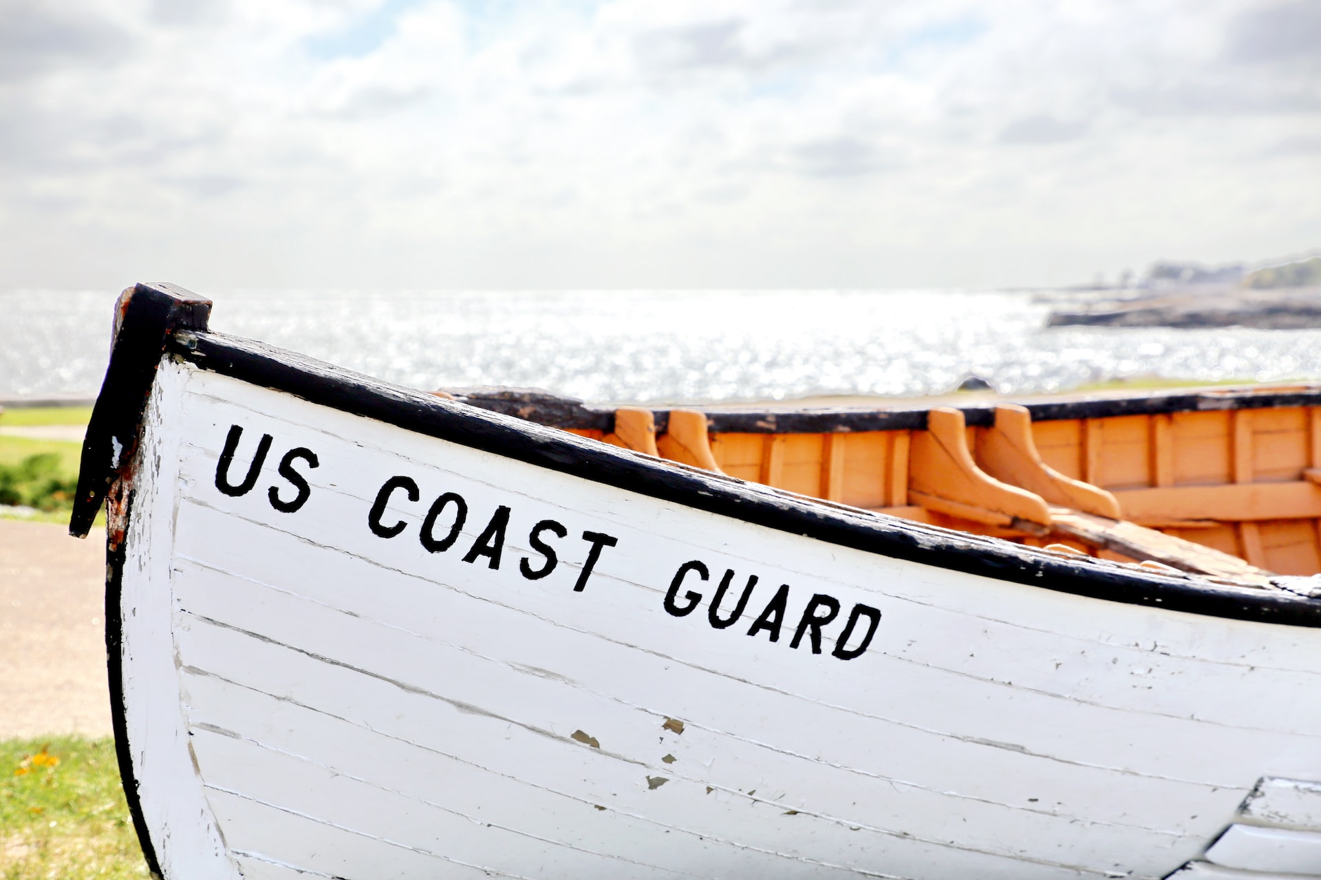 Boat with US Coast Guard painted on hull