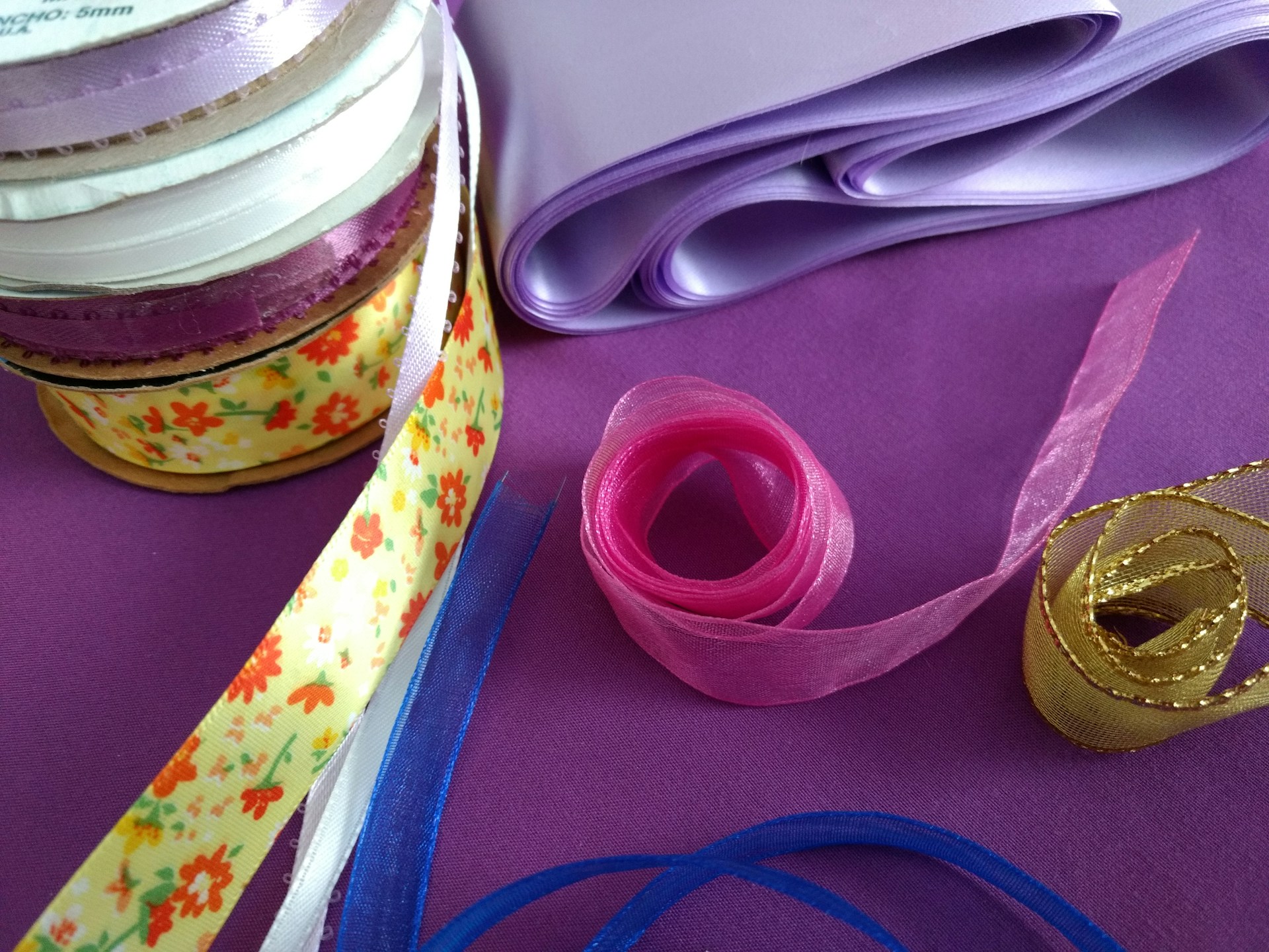 Fabric and ribbons for crafting