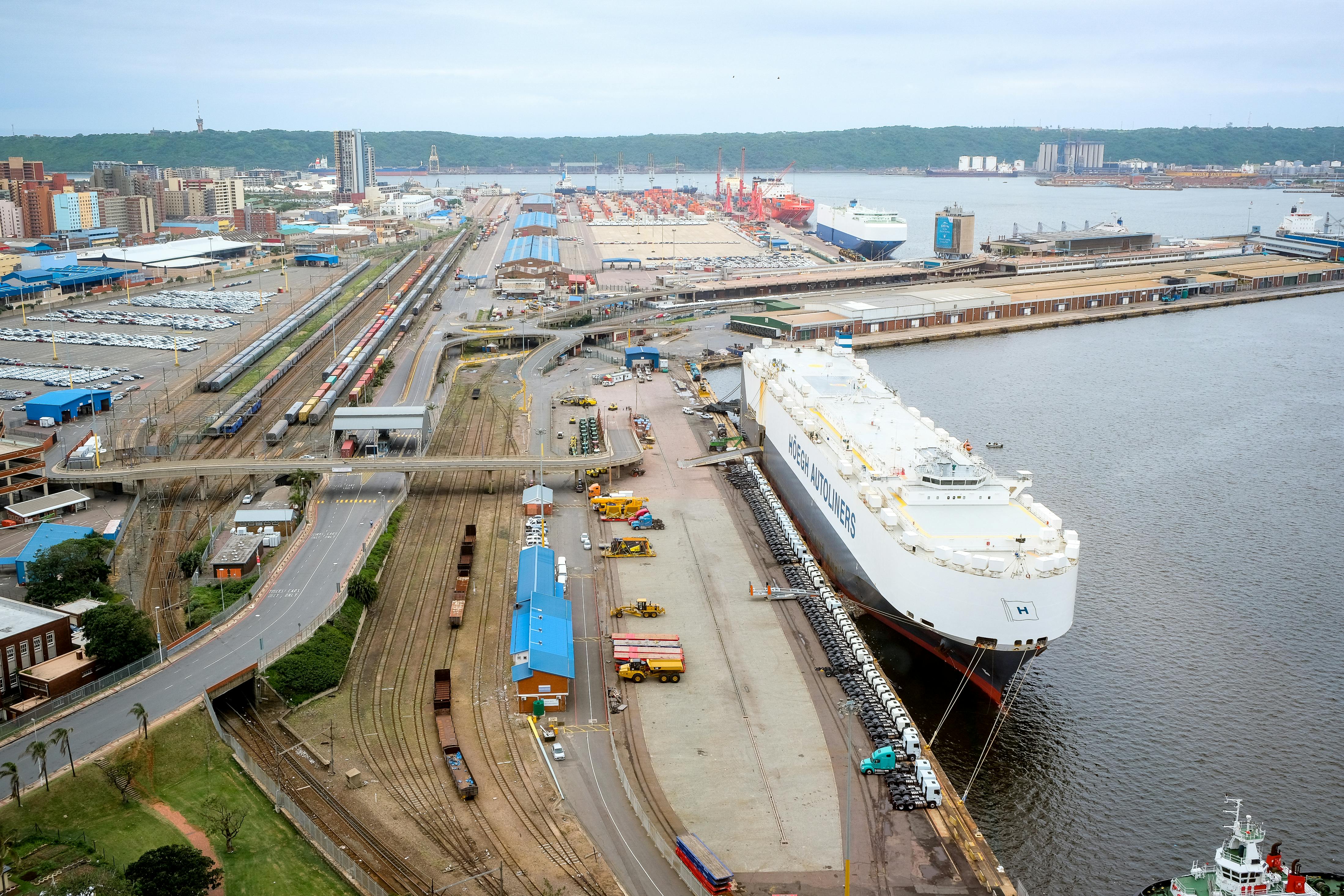 A large vessel in Durban port