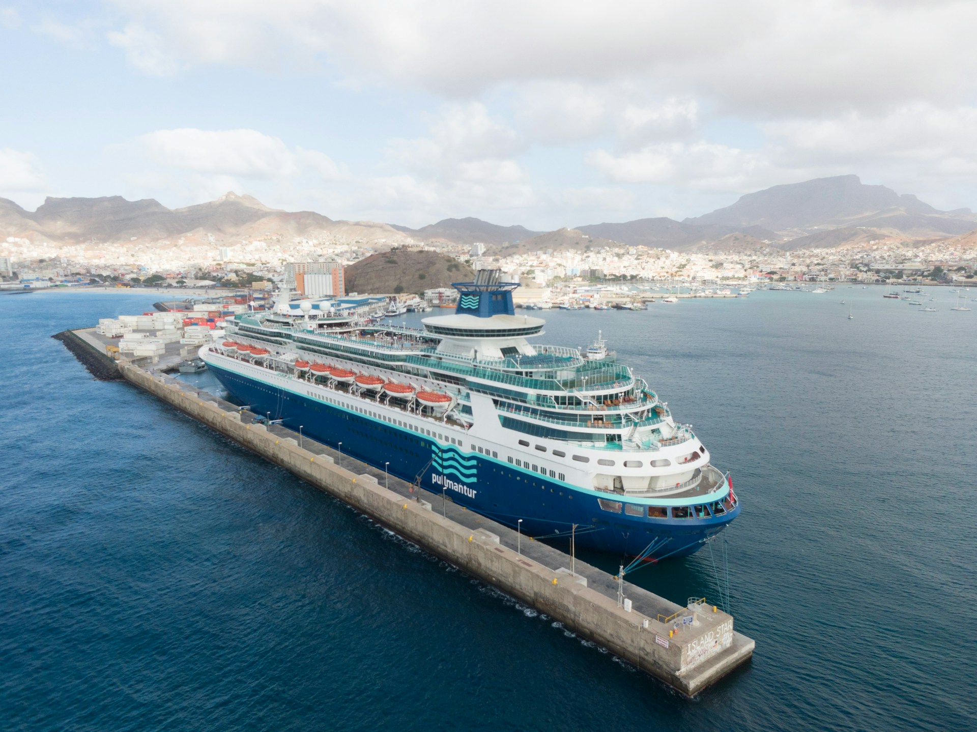 A cruise ship in Mindelo, cape Verde 