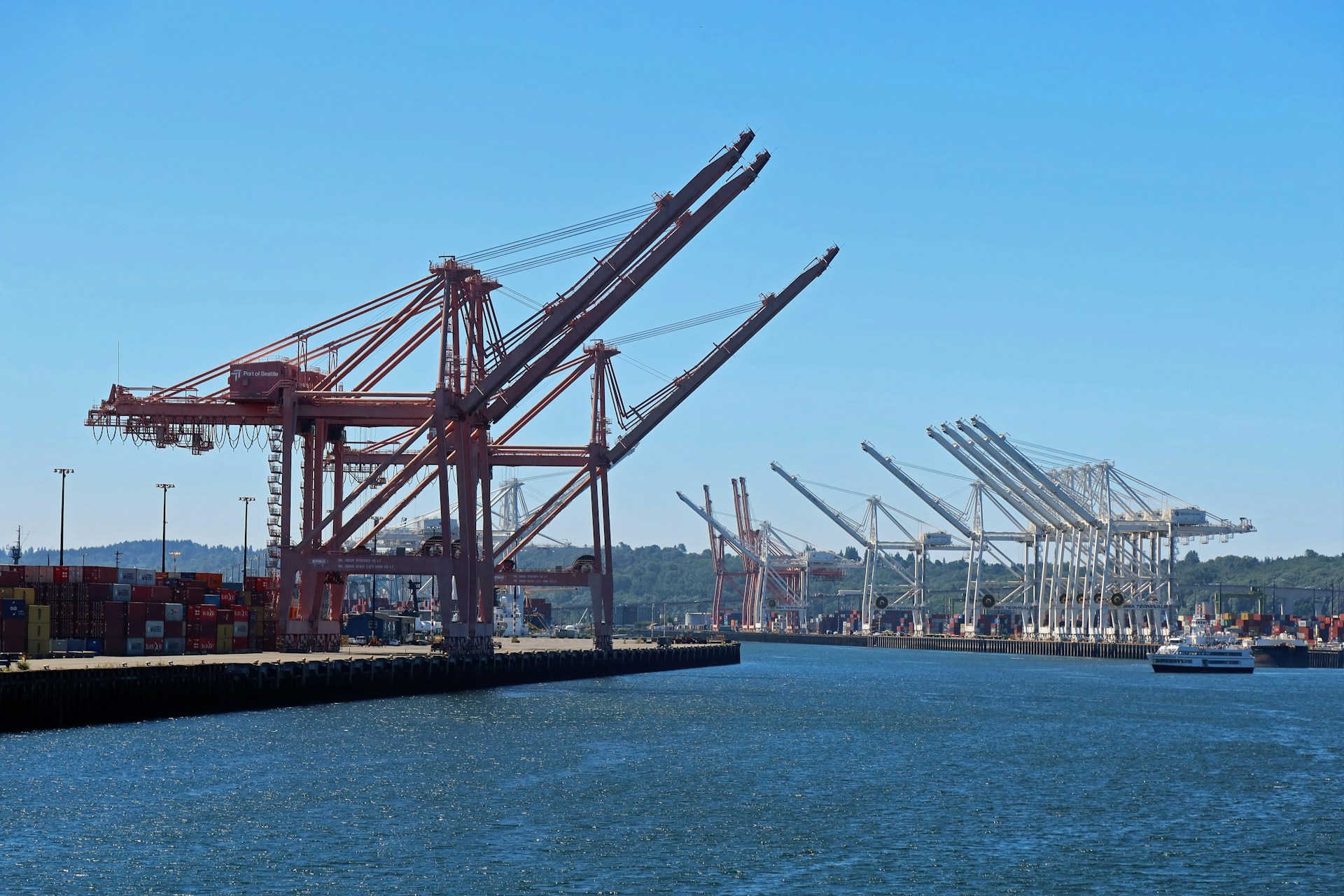 Cranes in a port