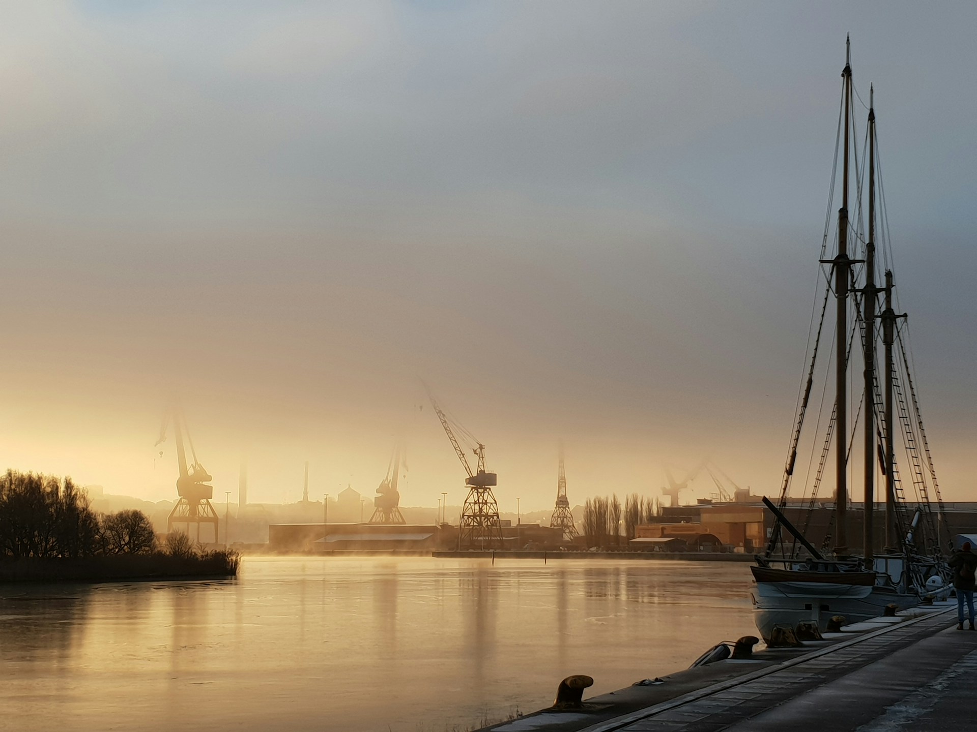 The Port of Gothenburg at sundown