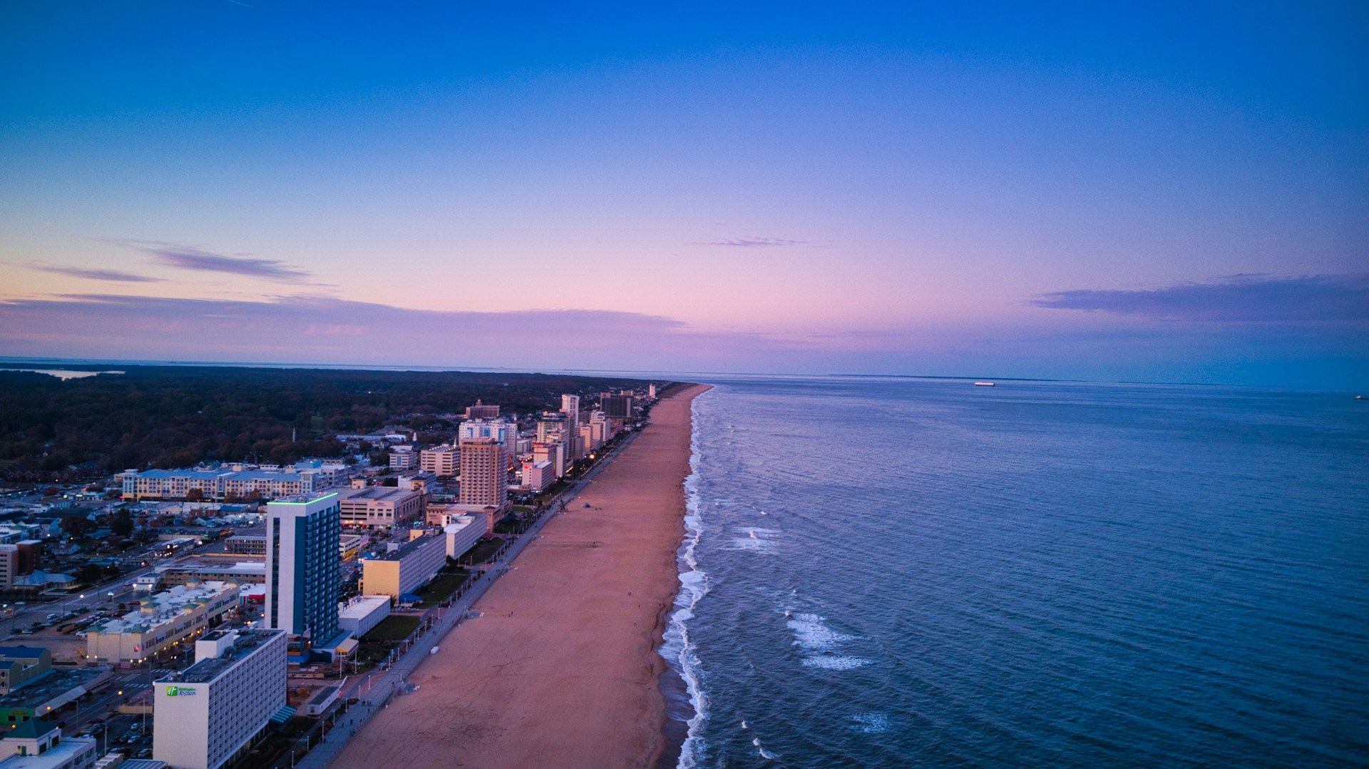 The coastline at Virginia Beach, VA