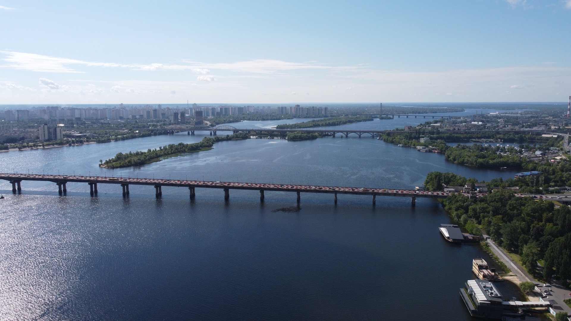 Bridge across water in Kyiv