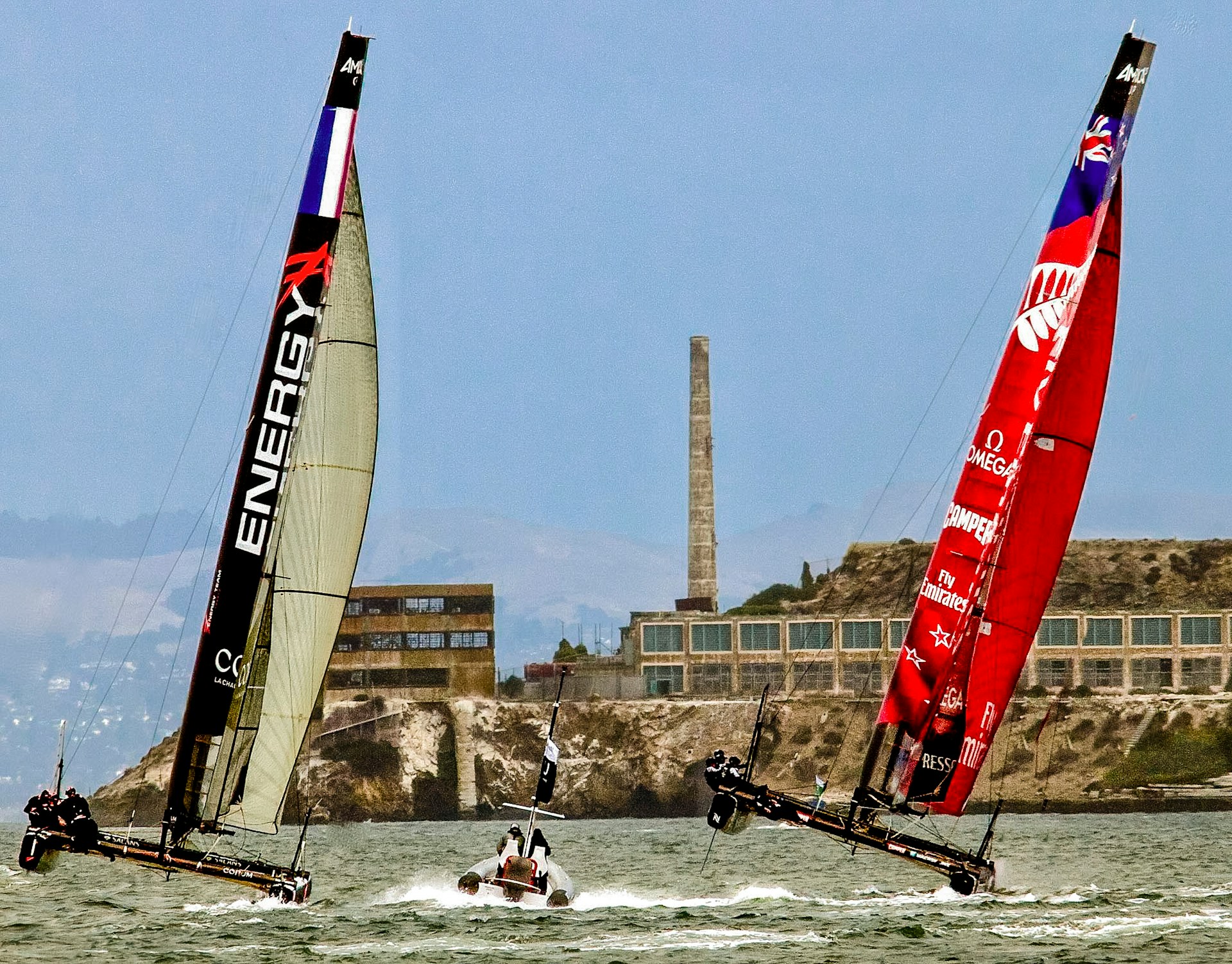 Yachts competing in the America's Cup