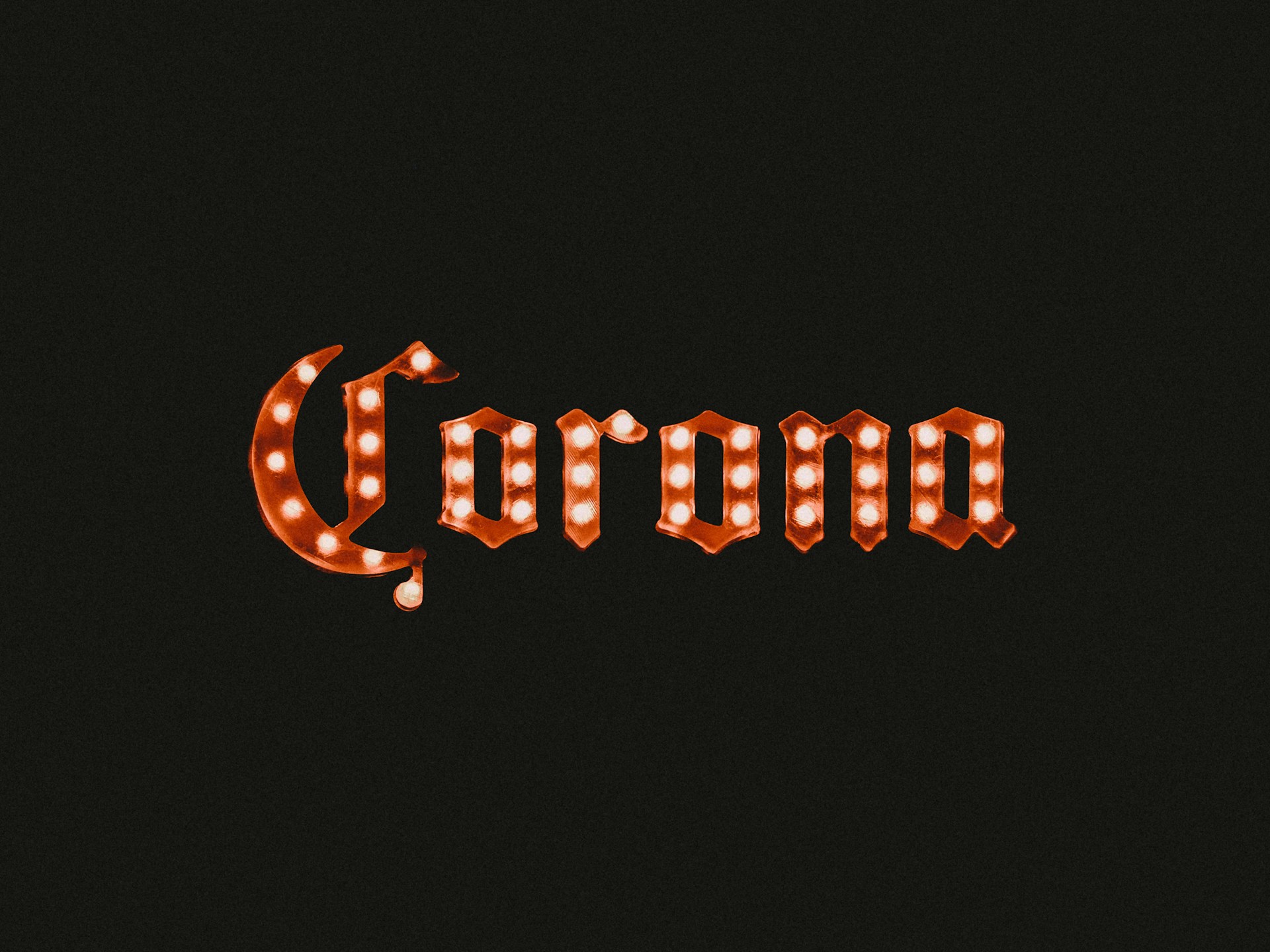 Corona beer logo in lights