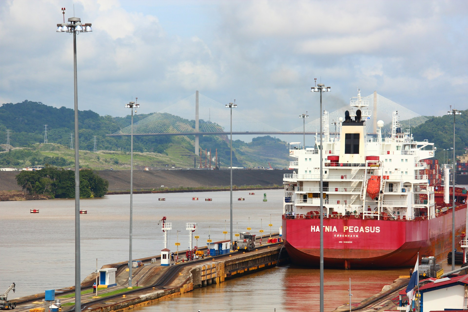 A vessel in the Panama Canal