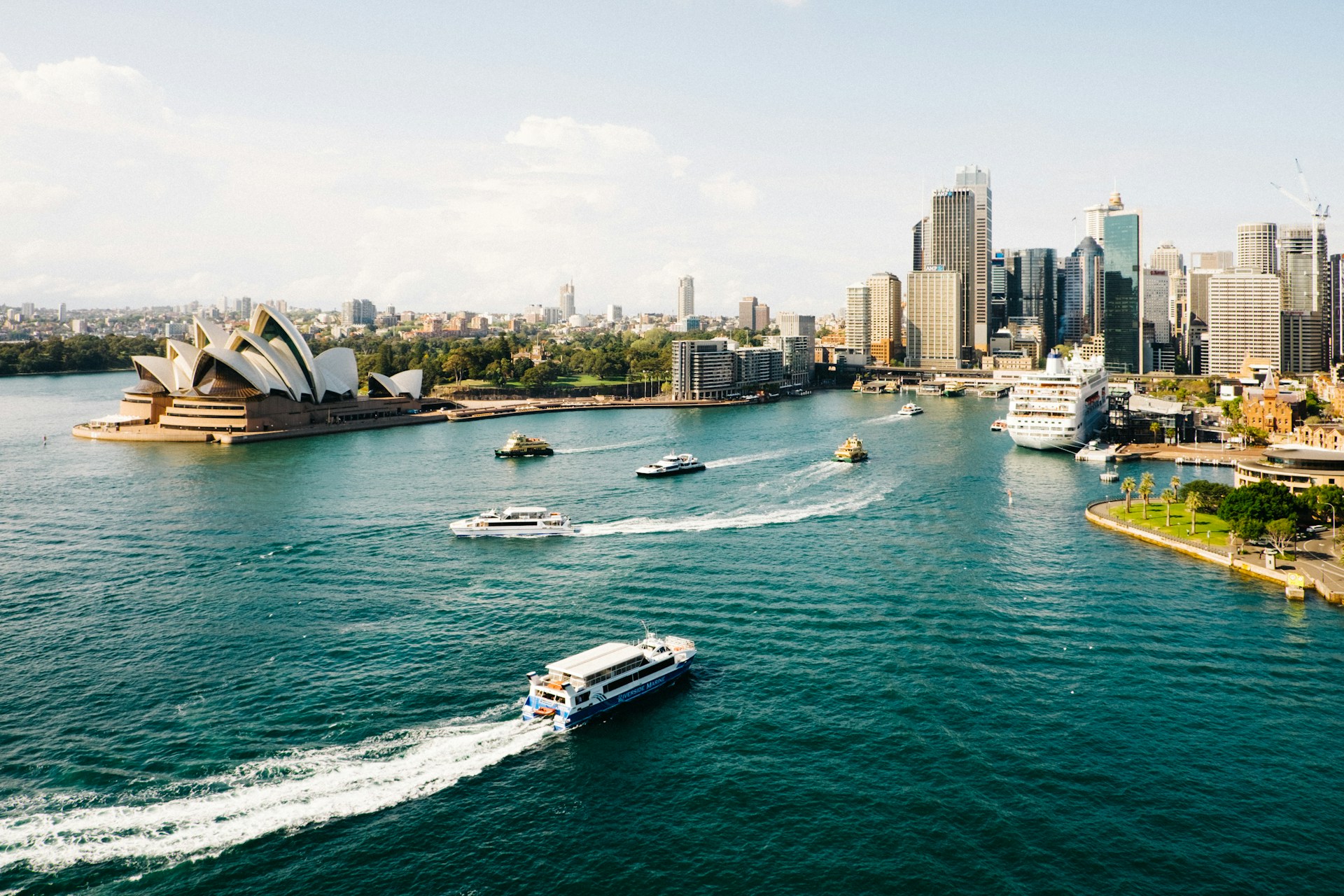 A cruise ship in Sydney Harbor