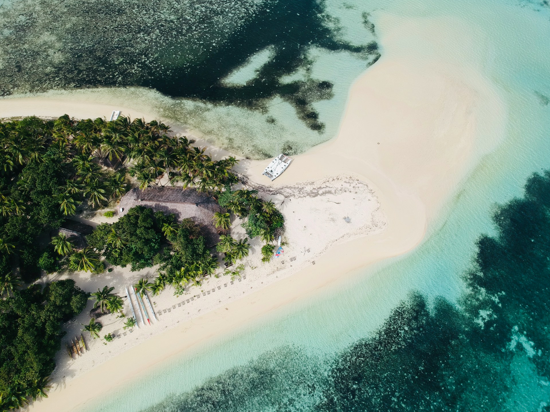 Aerial view of an Fijian island