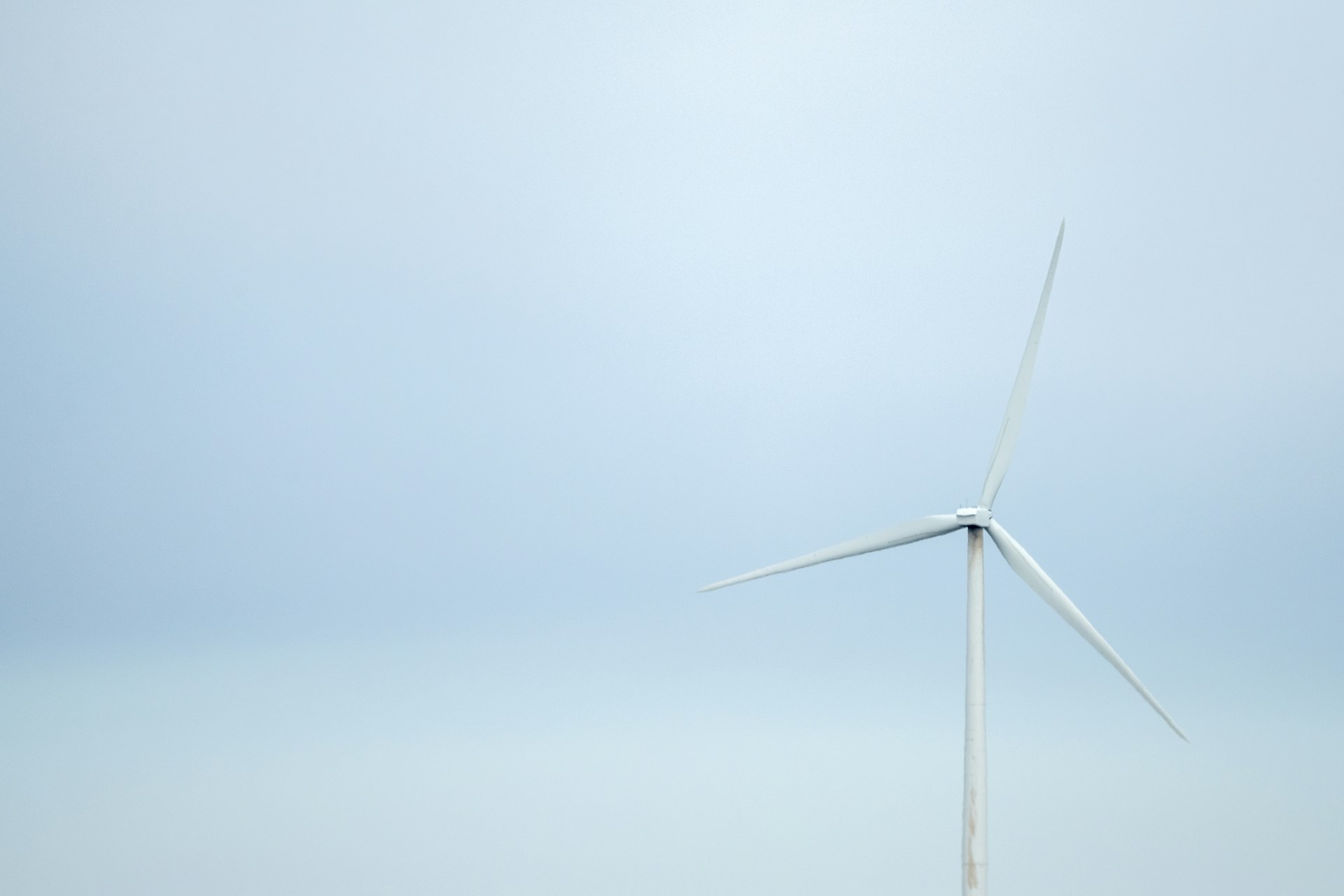 Close up of a wind turbine's blades