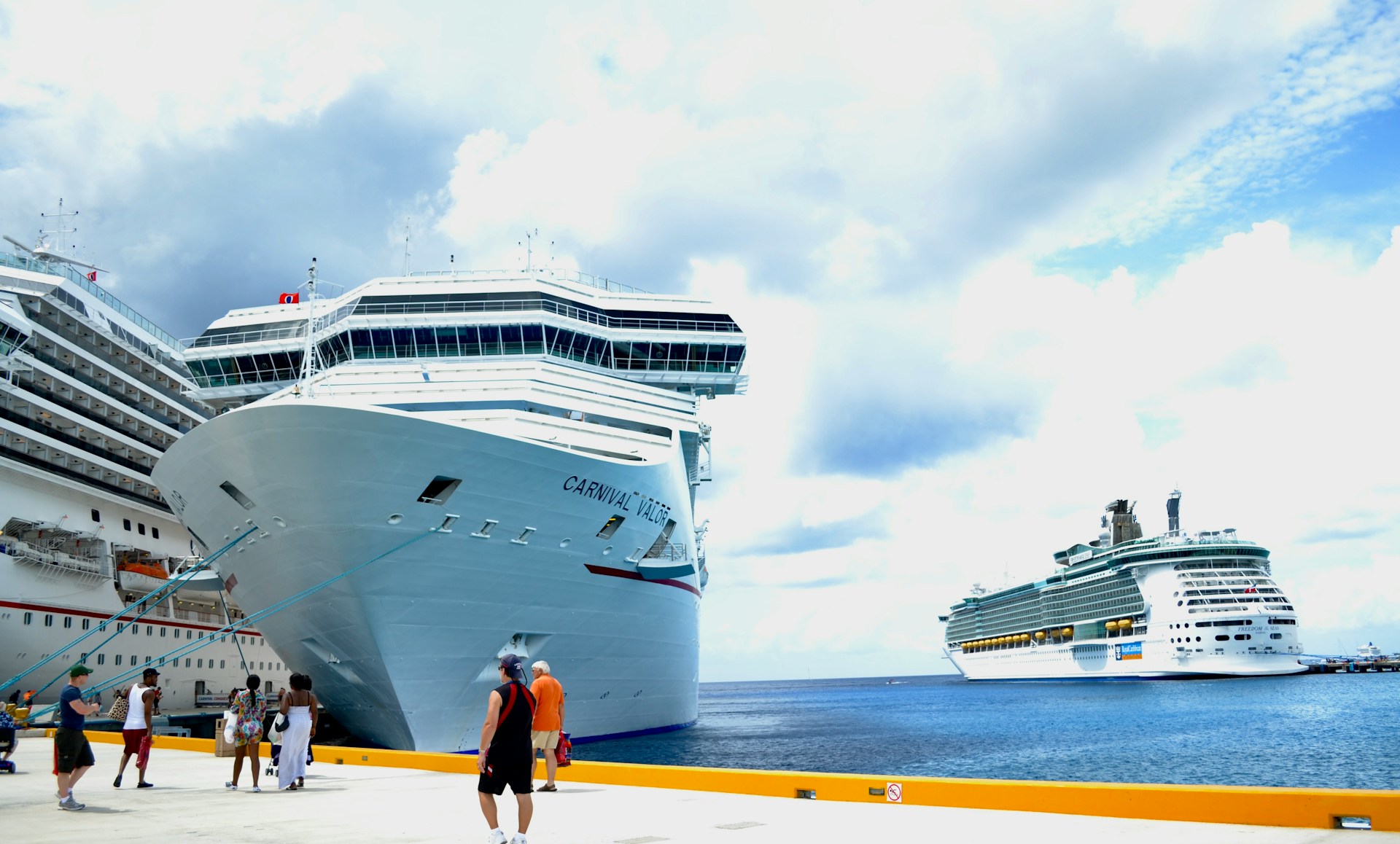 The Carnival Valor cruise ship in port