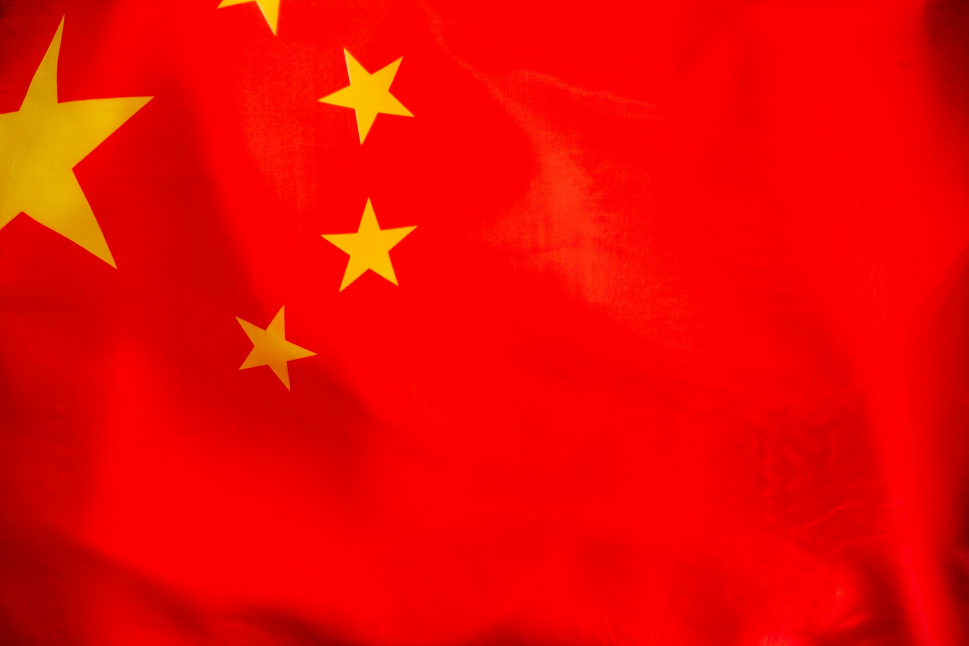 Close up of the flag of China