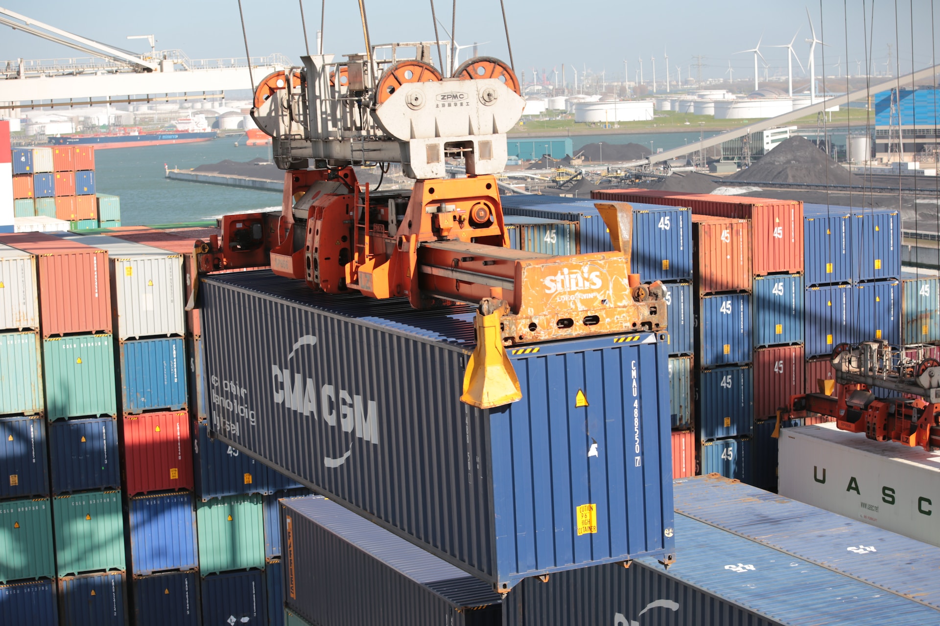 Shipping containers at the port of Rotterdam