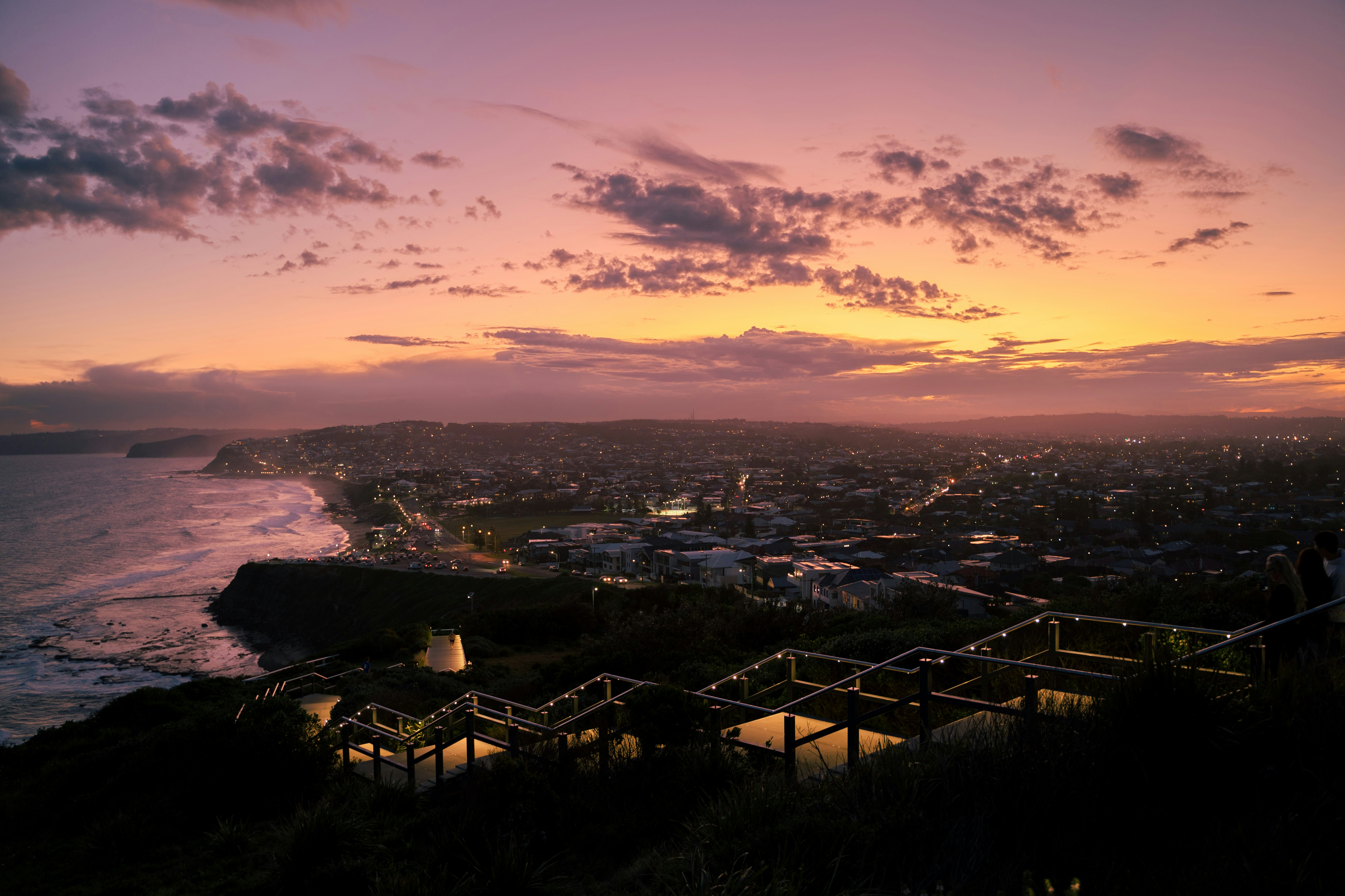 Newcastle, Australia at sunset