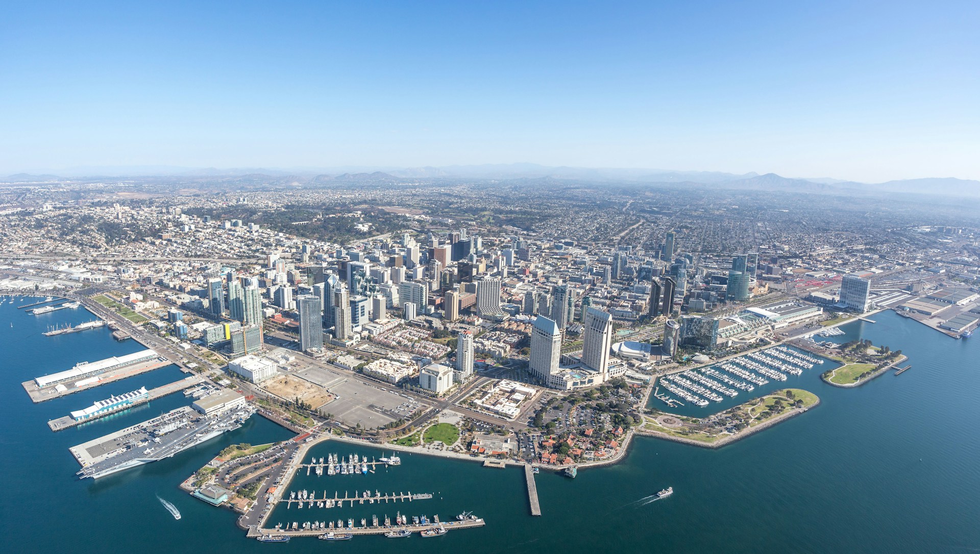 Aerial view of San Diego 's port