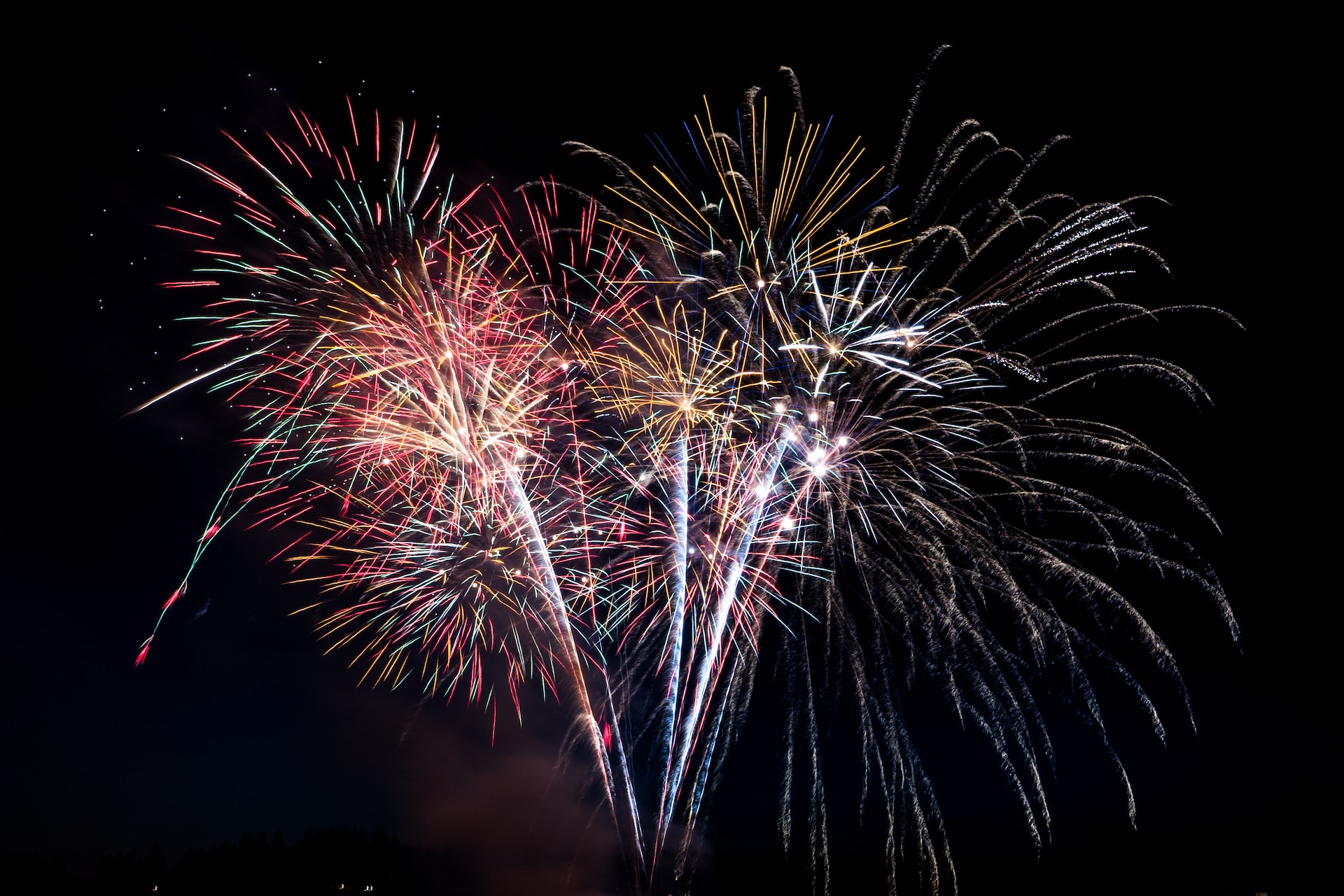 Fireworks in a night sky