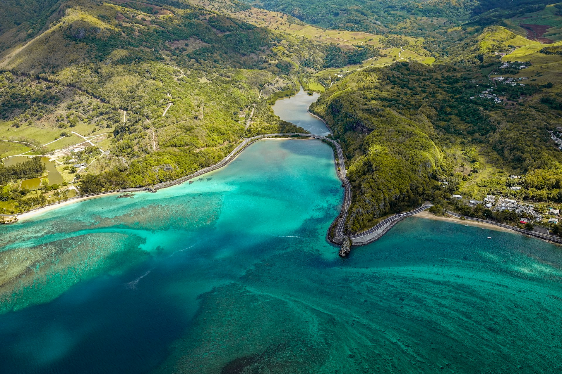 View of Mauritius from the air