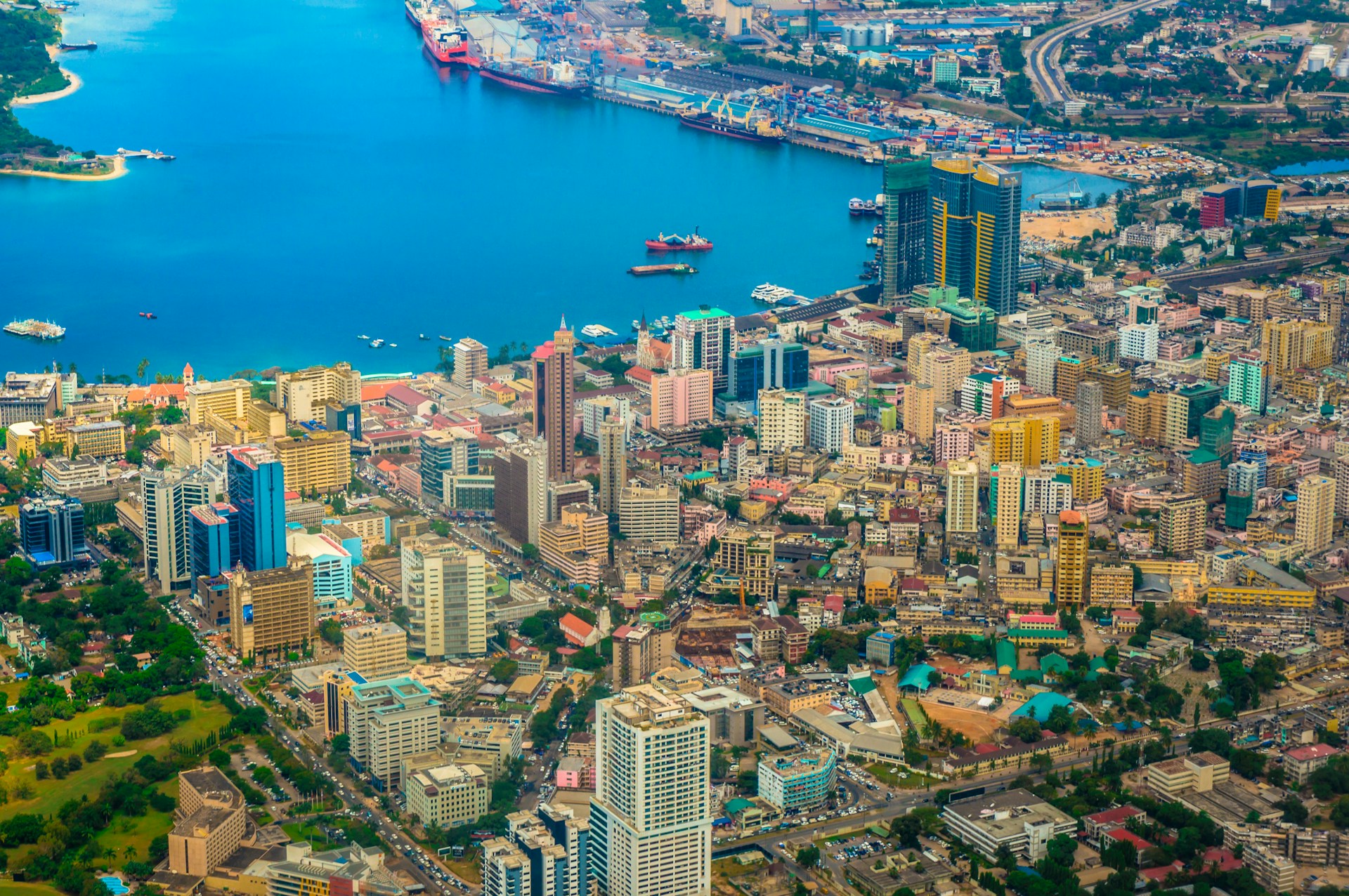 Dar es Salaam Port as seen from the air