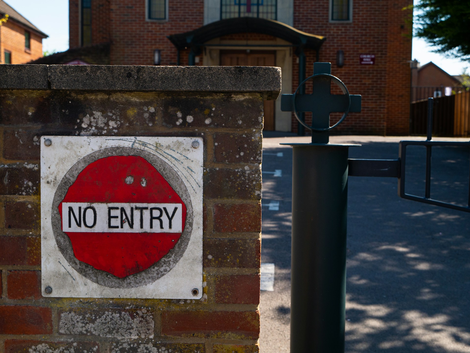 A No Entry sign on a gate