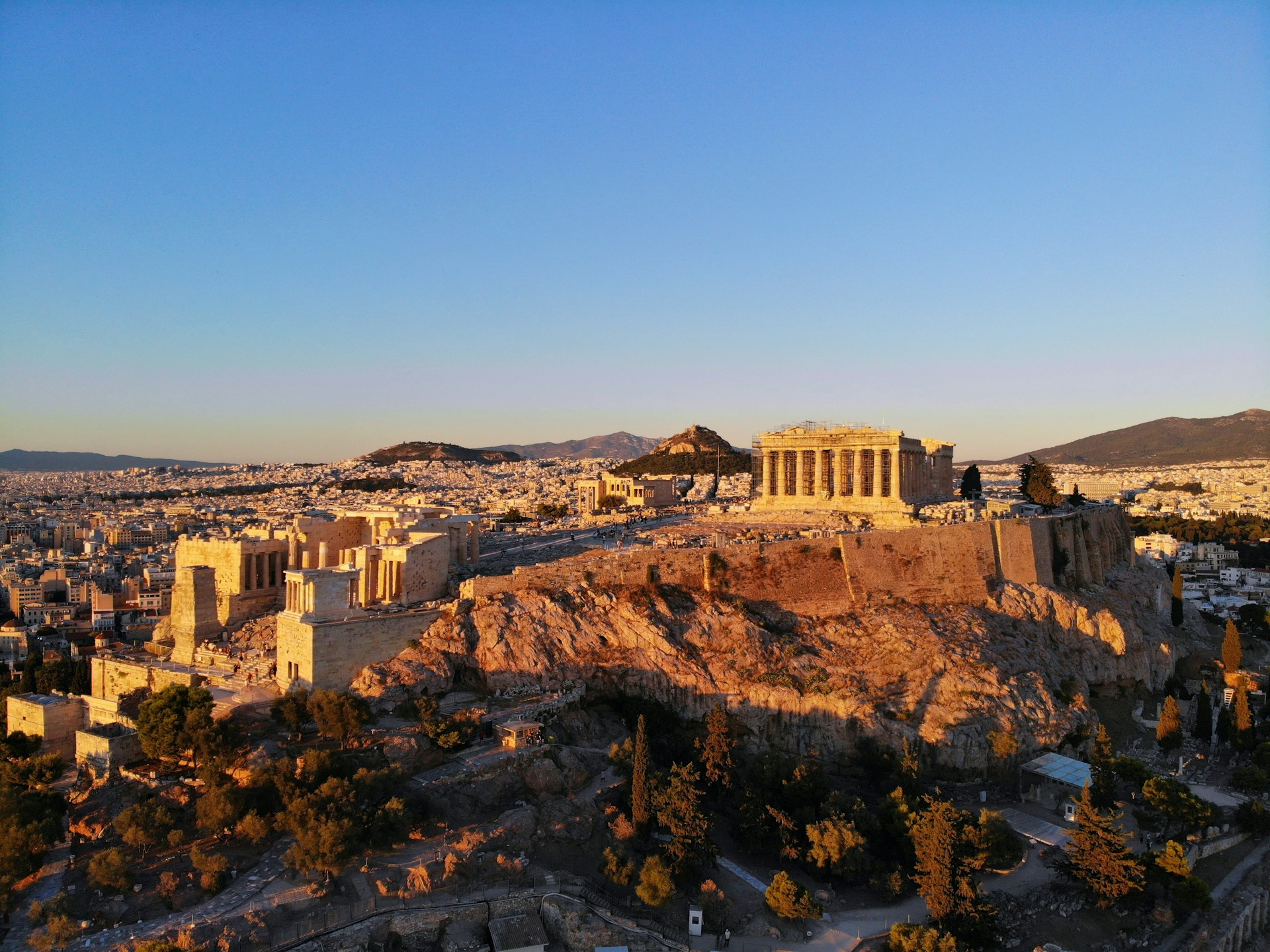 Athens, Greece at sunset