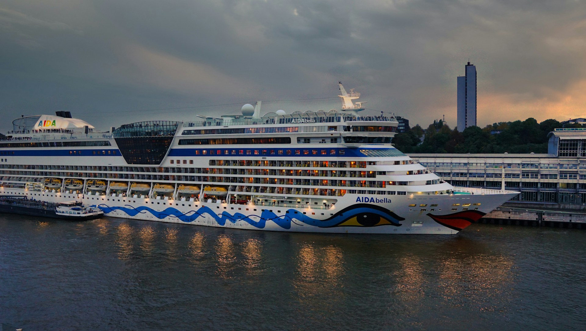 The AIDAbella cruise ship in port