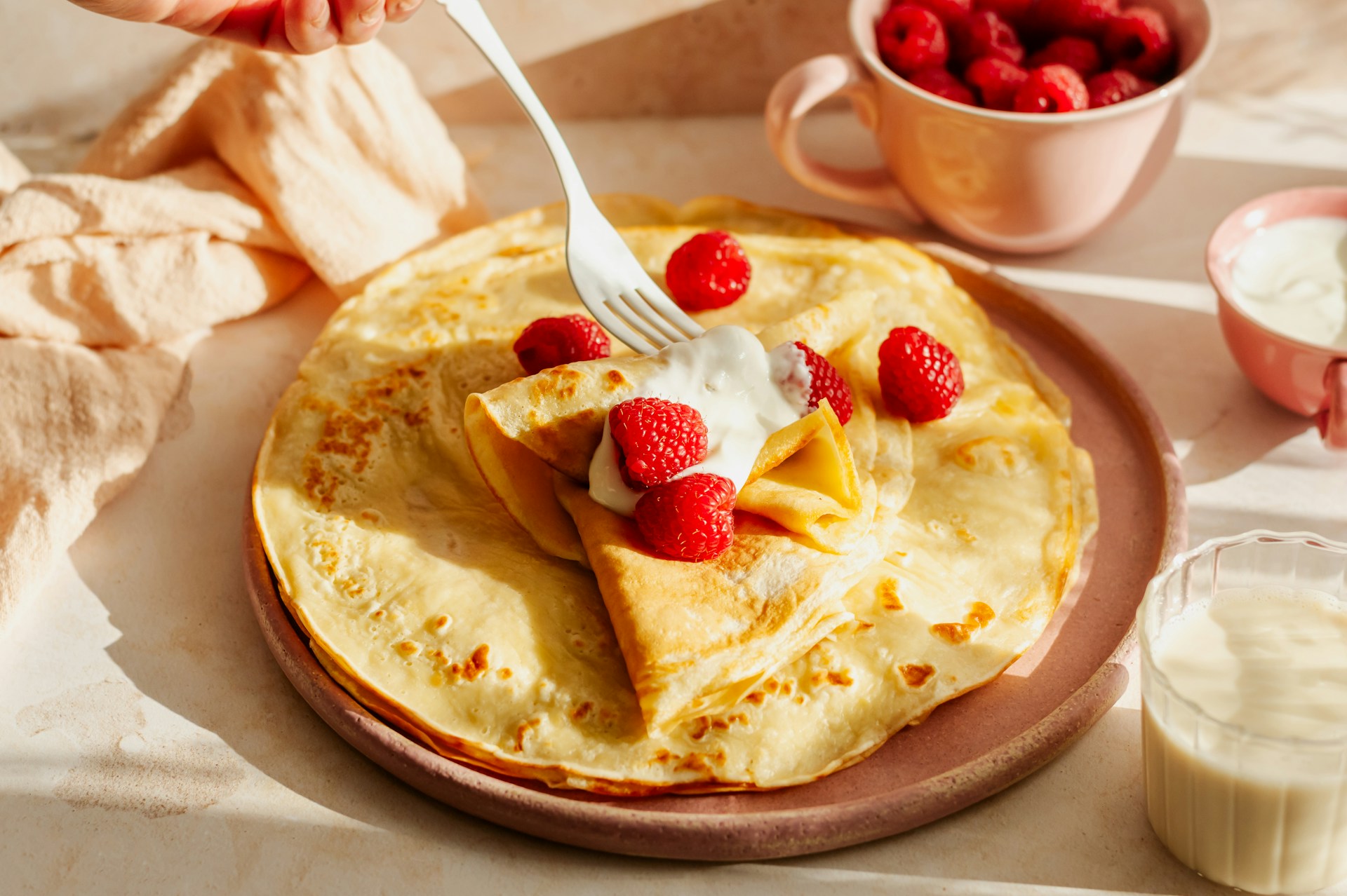 A plate of crepes