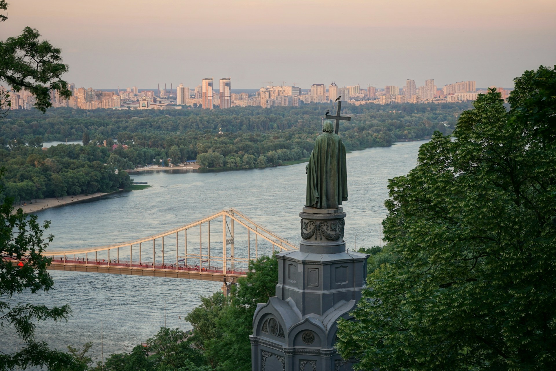 A view of the river running though Kyiv, Ukraine