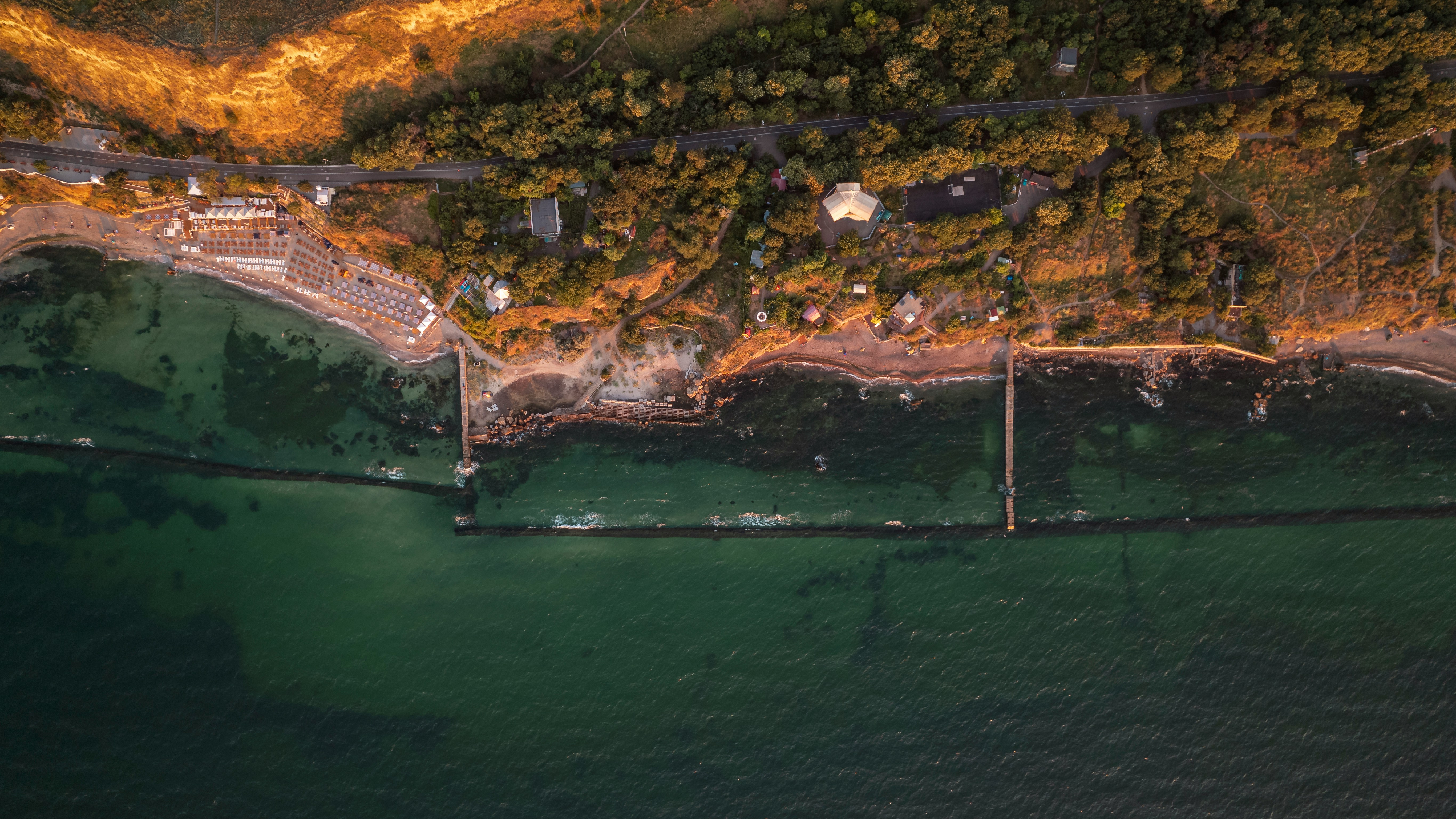 An aerial view of the Odesa coastline