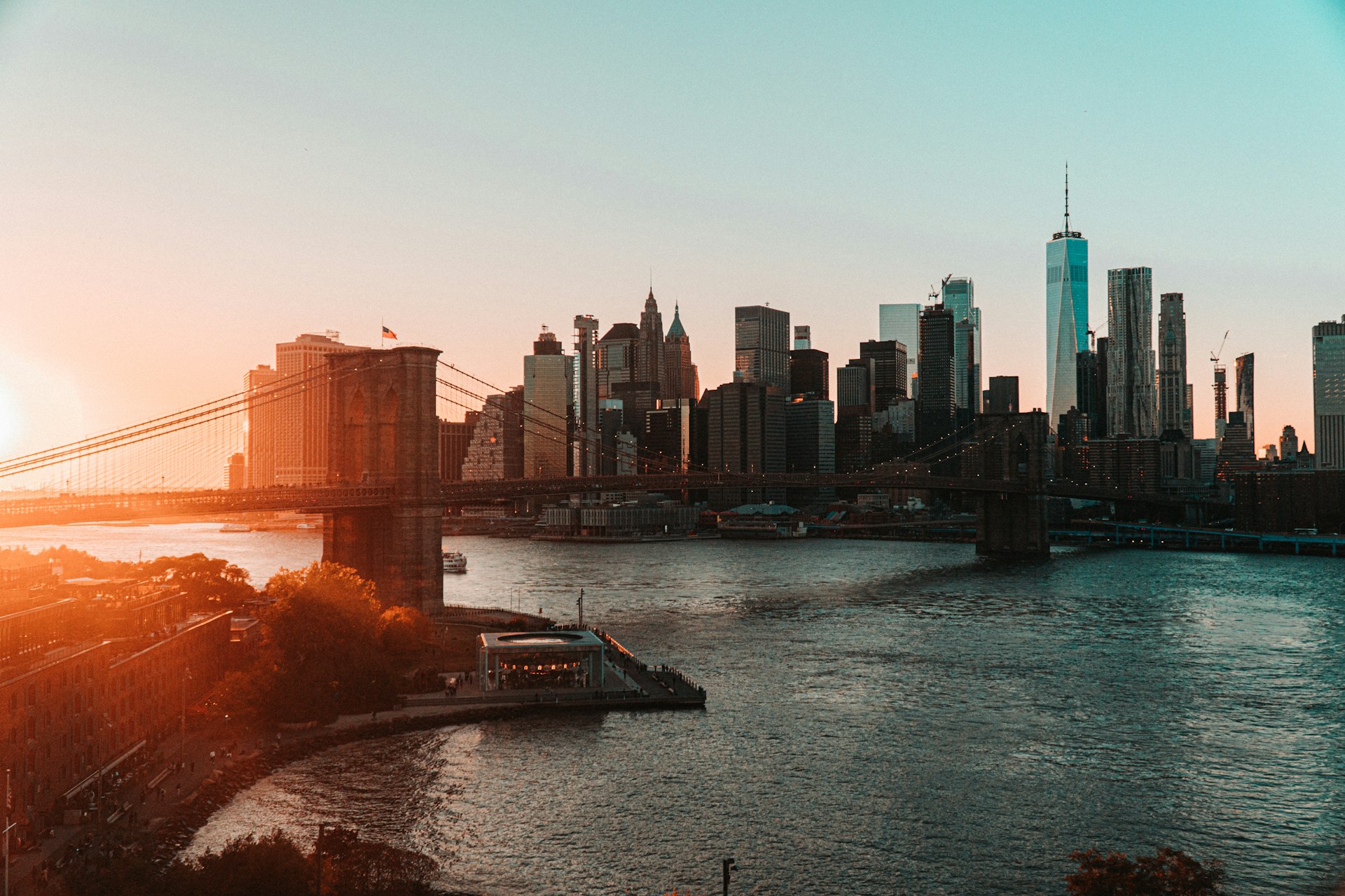 Downtown Manhattan as seen from the water