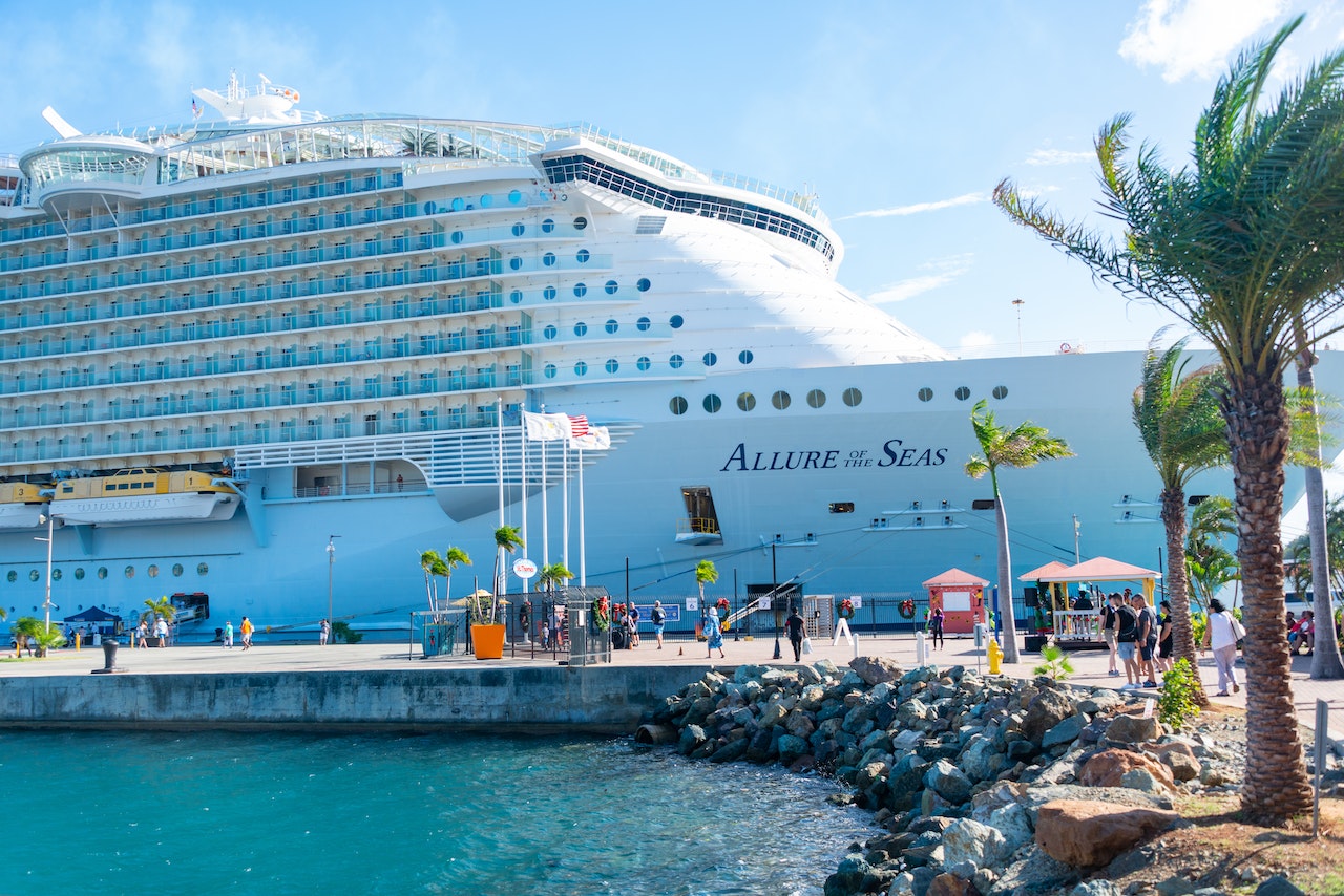 The Allure of the Seas cruise ship in port