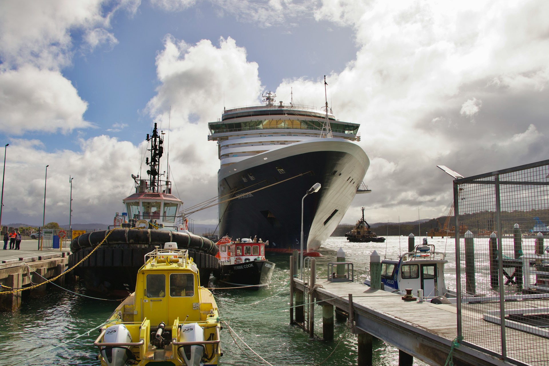 A cruise ship in the Port of Eden, Australia