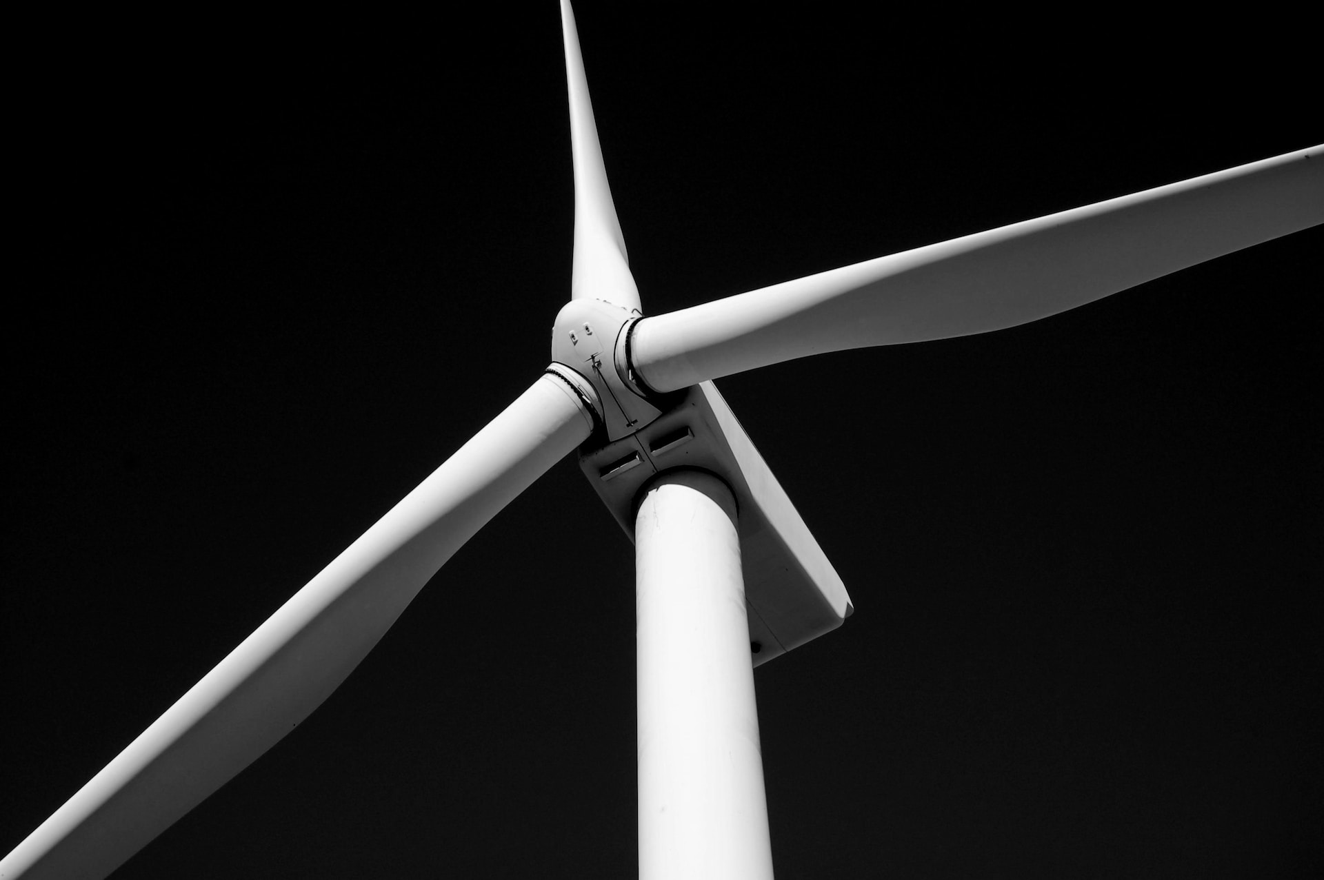 Close up of a wind turbine