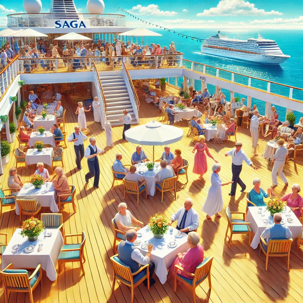 Passengers enjoying themselves on a Saga cruise ship