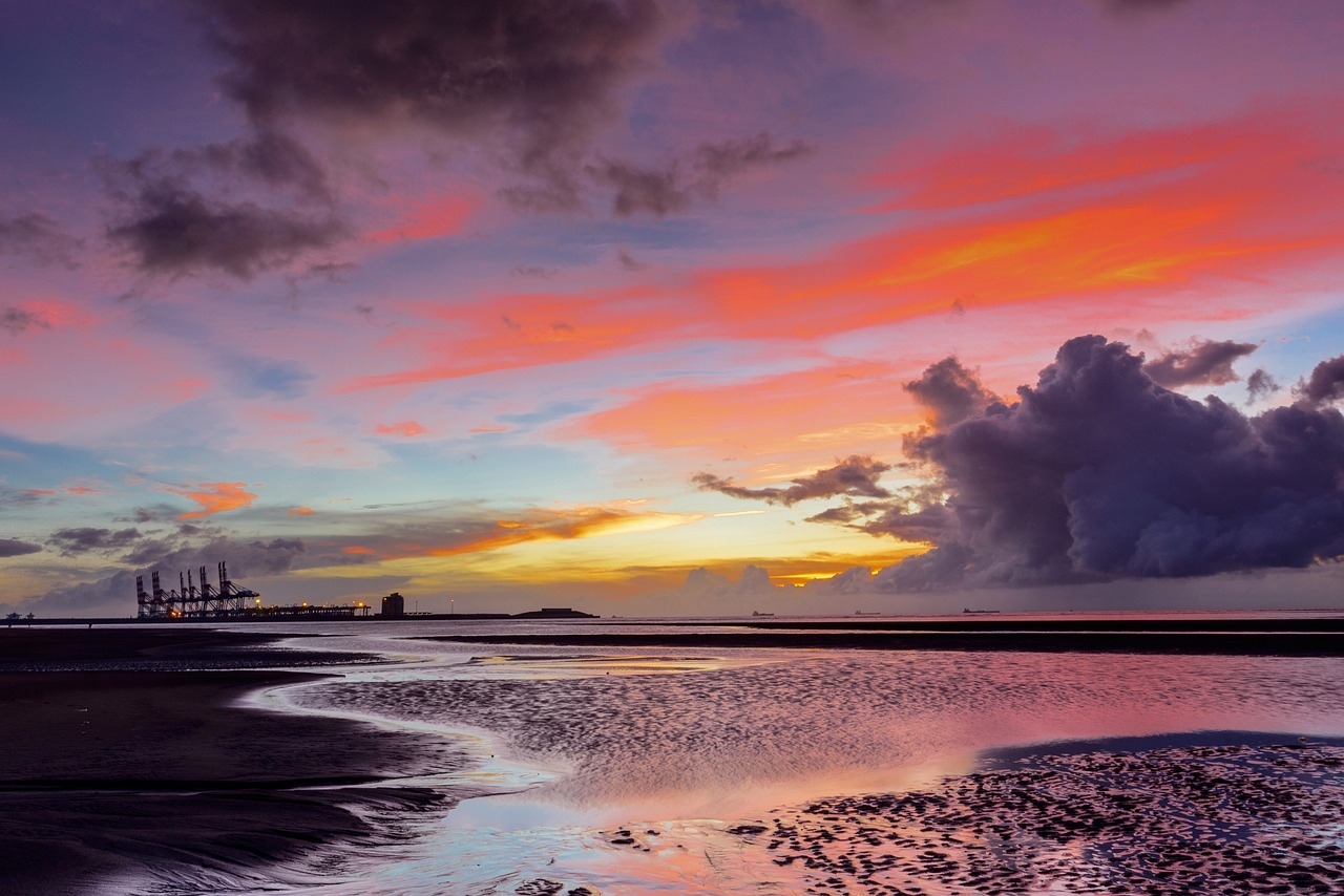 Coastline of Taiwan at sundown