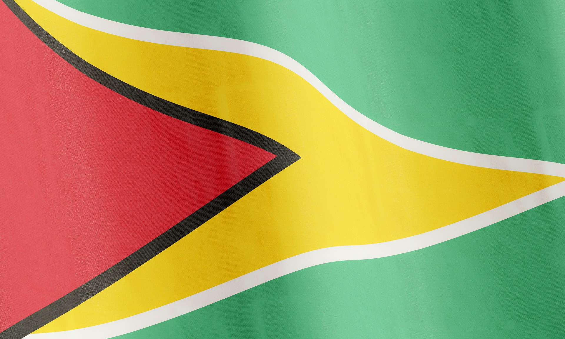 Close up of the flag of Guyana